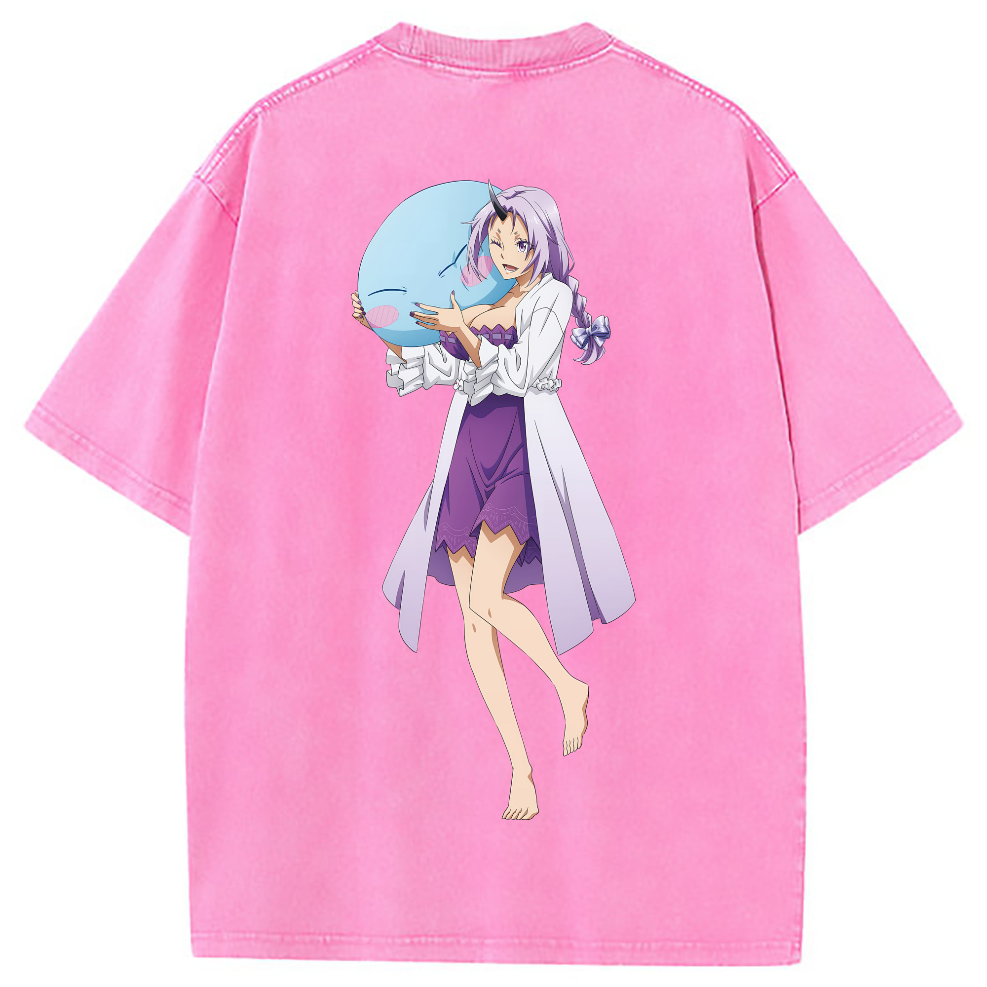 （画像用） 転スラ Regarding Reincarnated to Slime 綿100% ヴィンテージ風 半袖Tシャツ（背面プリント）